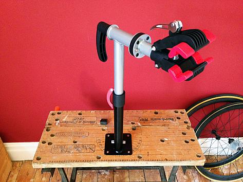 bench mounted bike repair stand