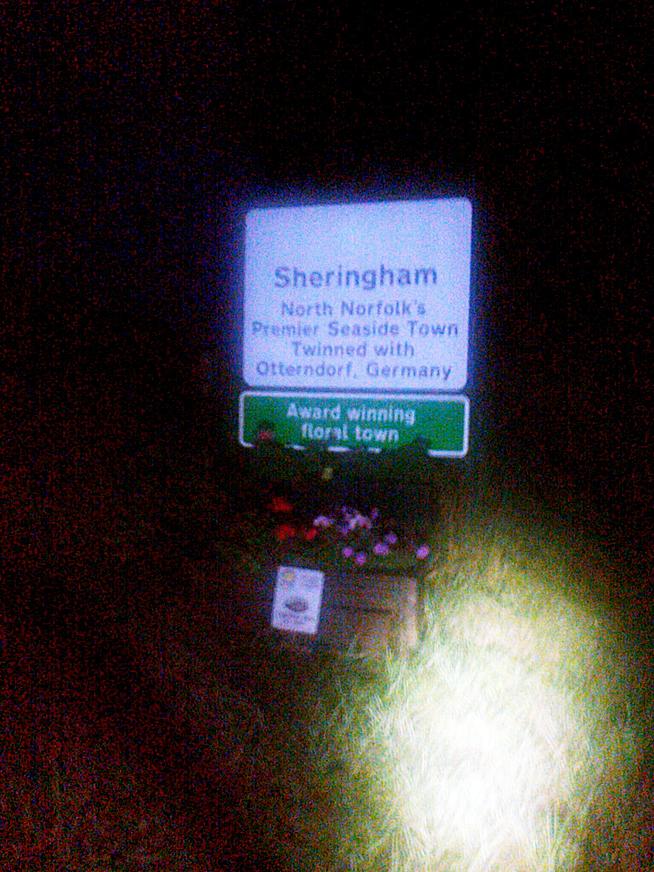202 miles later  Tom arrives in Sheringham ready for his holiday.