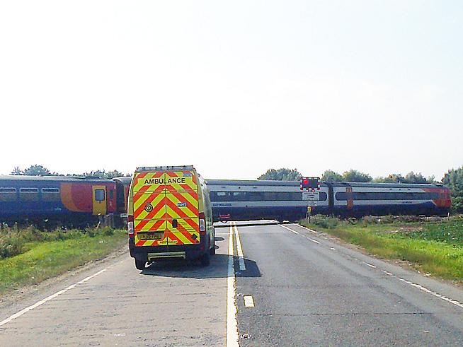 Total gridlock in East Anglia - a stalled train is no barrier to our intrepid reporter!