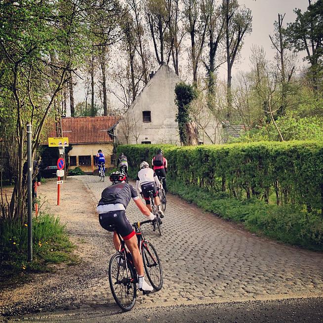 Approach to the Molenberg. Don't be fooled  the hill starts around the corner.