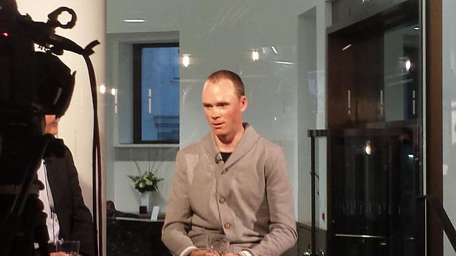 Chris Froome interviewed at Rapha Cycling Club to publicise The Climb  his autobiography.