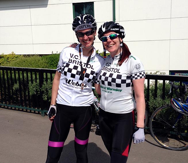 Lucie and Kate at the finish