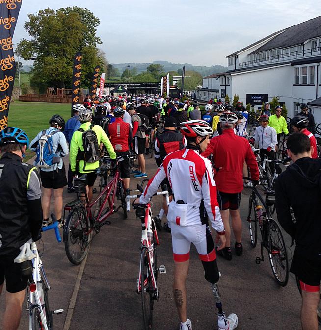 Waiting at the start of the Wye Valley Warrior sportive
