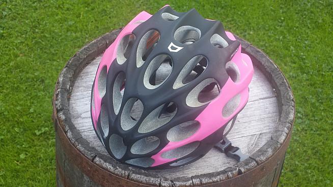 The Mixino helmet comes in a variety of colours including shocking pink.
