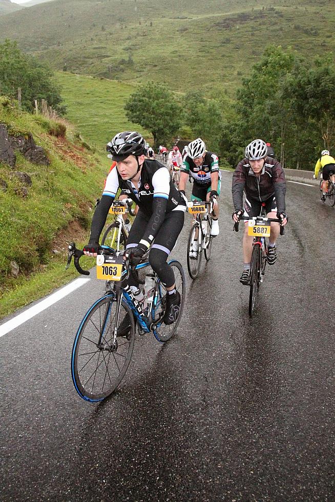 Race face - driving up the Hautacam.