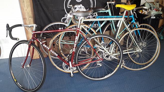 A collection of vintage bikes at Blackbeard Cycles  Bristol.
