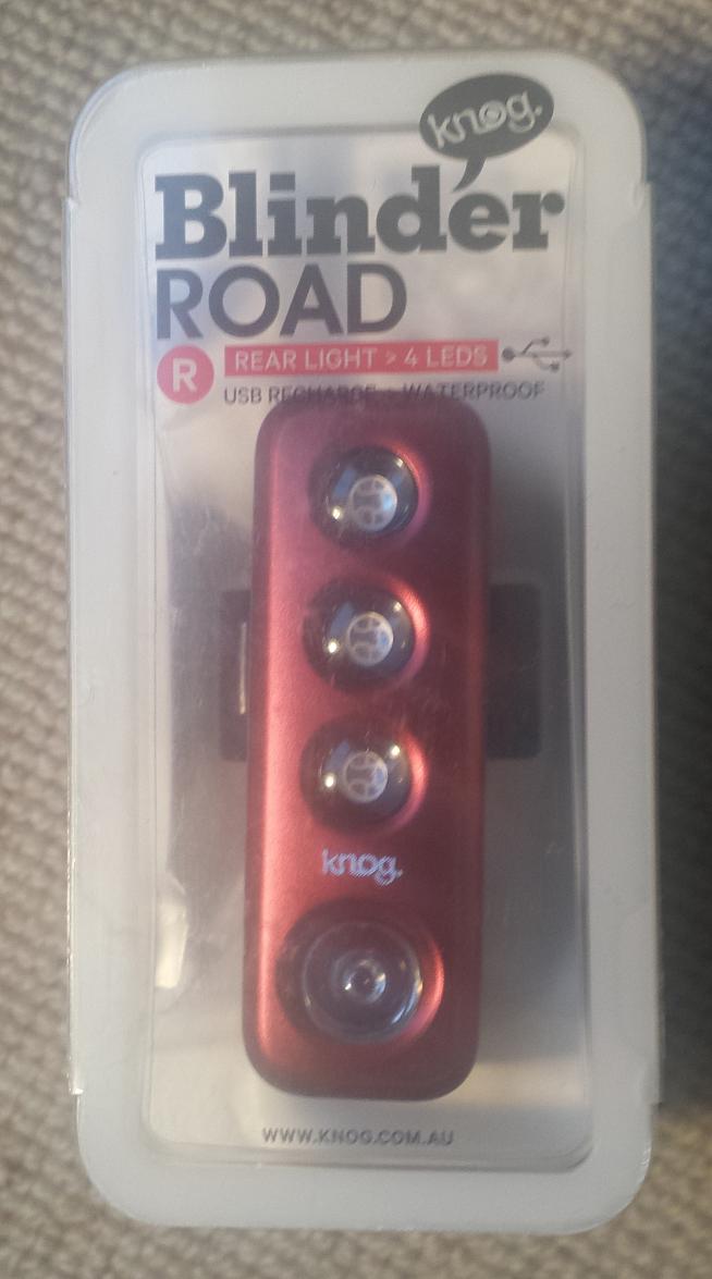 The Knog Blinder Road packaging.