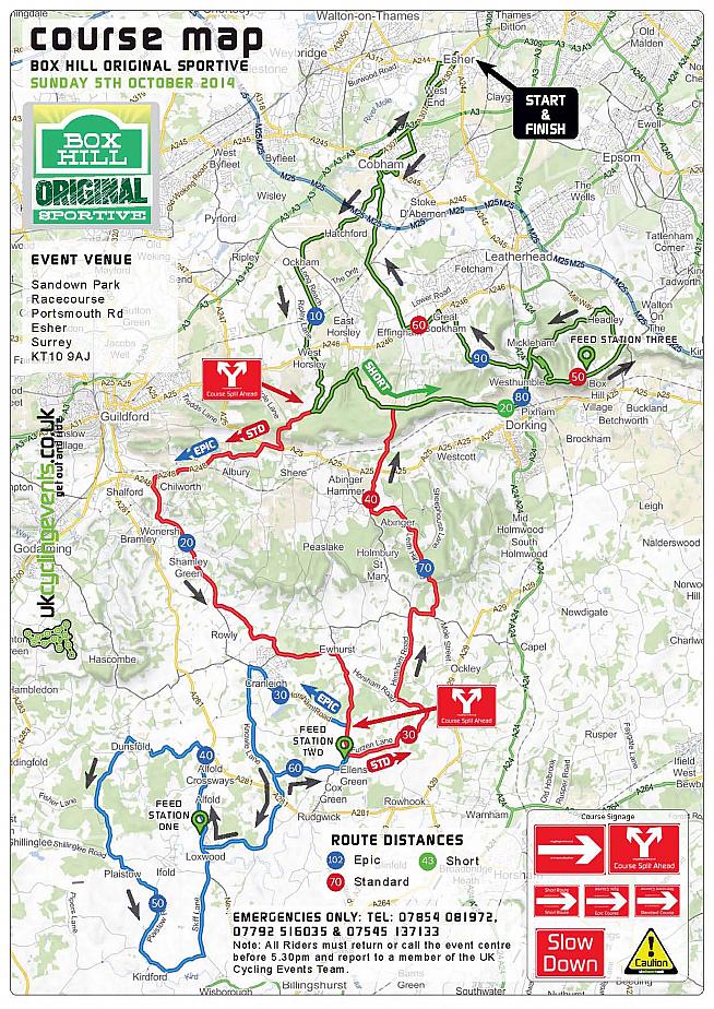 Box Hill Original routes. Image: UK Cycling Events