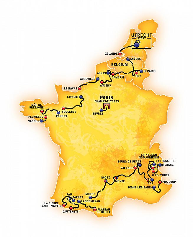 Route map for the 2015 Tour de Force.