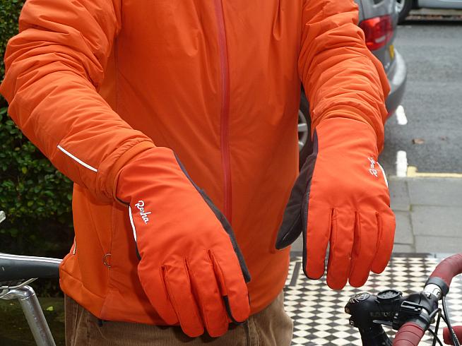 The tops of the Rapha winter gloves.