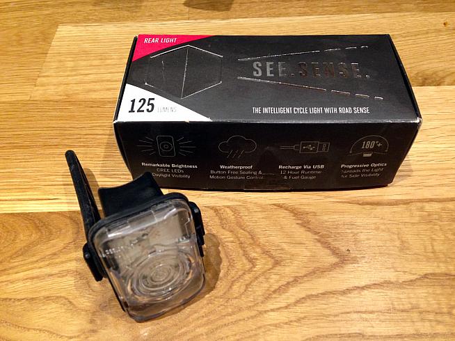 The See.Sense is a compact bicycle light that reacts to your environment to help improve visibility while cycling.