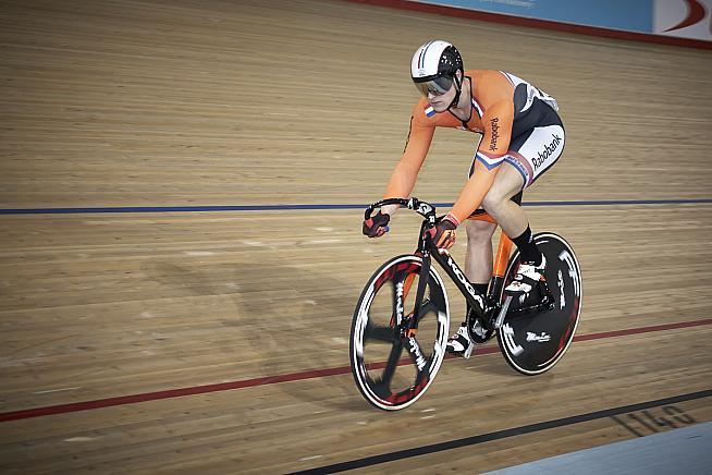 Jeffrey Hoogland in the Men's Sprint. Photo: Toby Andrew