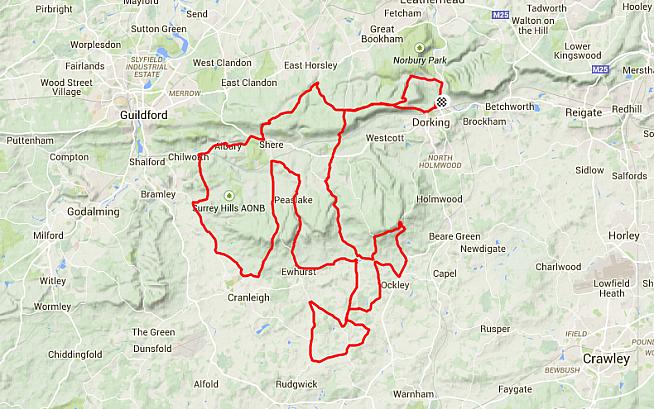 Cycling Weekly Surrey Hills Cyclone - standard route.
