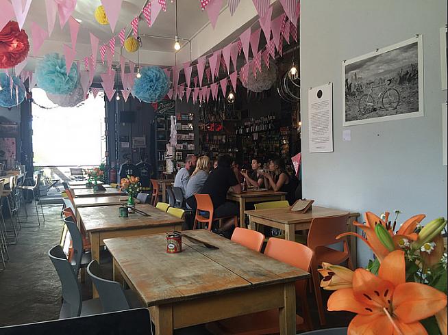 Giro themed bunting at the cafe. Photo: Islington CC