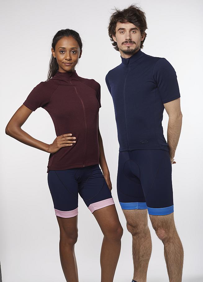 The jerseys and bib shorts are designed for both sexes.