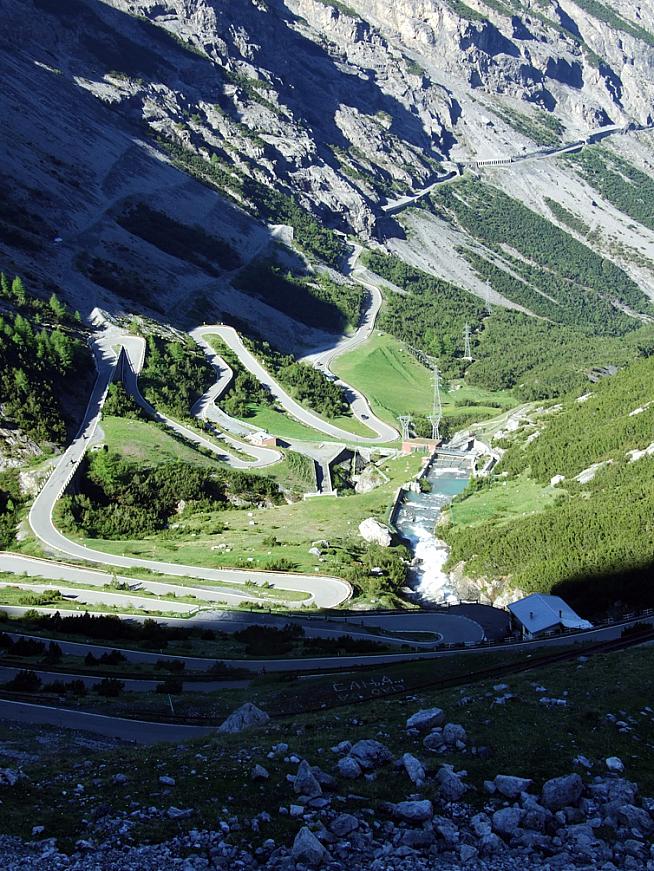 The famous hairpins of the Stelvio.