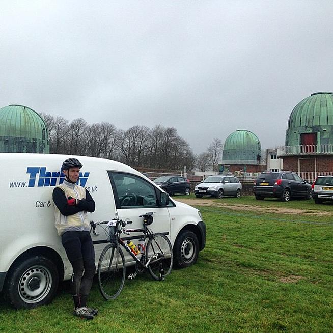 Just chilling at Herstmonceux Observatory post-ride. It may look like a steampunk SETI project  but in fact the domes date to the 1950s  when the bright lights of London made it necessary to relocate Greenwich Observatory to the Sussex sticks.