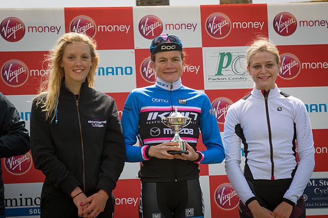 Curlew Cup podium  part of the Women's Road Race Series.