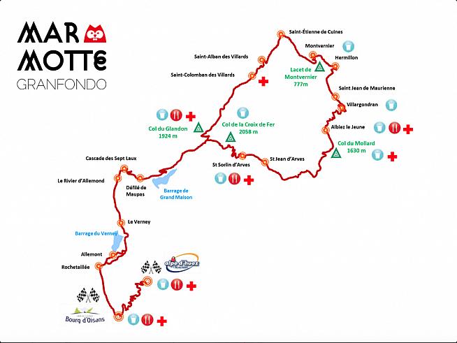 This year the Marmotte features a new loop before retracing the road back to Bourg d'Oisans for the ascent of Alpe d'Huez.