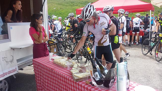 Cheese and prosecco at Passo Giau rest stop...if you feel like it.