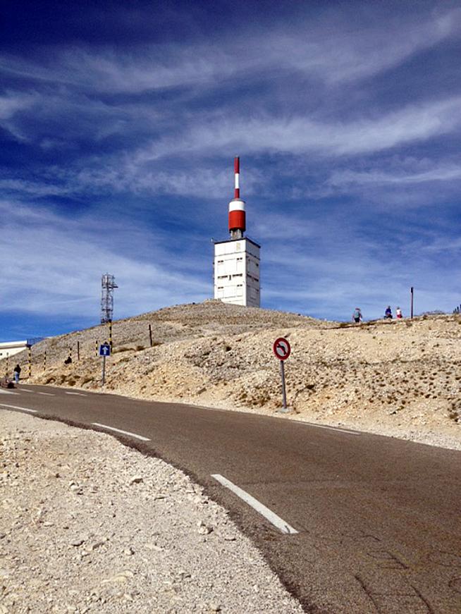 The famous weather station that crowns the summit of Mont Ventoux.