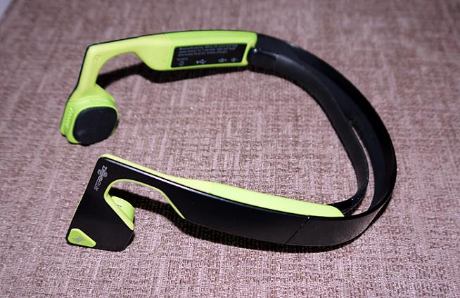 Controls on the side of the AfterShokz allow you to adjust volume of music and calls.