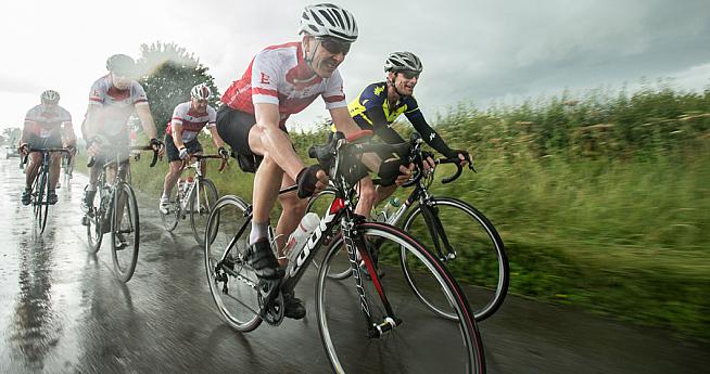 Riders battle through the rain on the Tour of the Cotswolds...