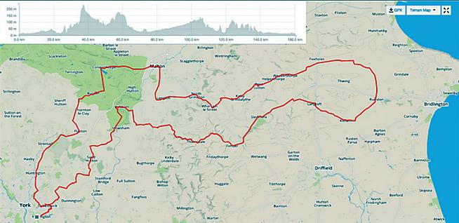 The Champion route on the York 100 sportive.