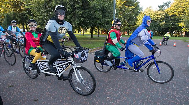 The presence of two Caped Crusaders was not enough to deter idiot protesters. Photo: Daily Record
