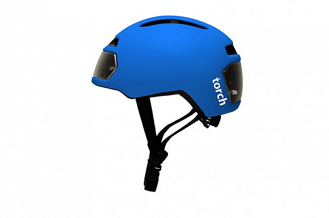 The Torch T2 is a lightweight cycle helmet with integrated lights powered by a rechargeable battery.