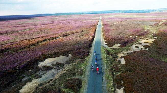 Riders cross the moors on the 2015 Yorkshire 199.