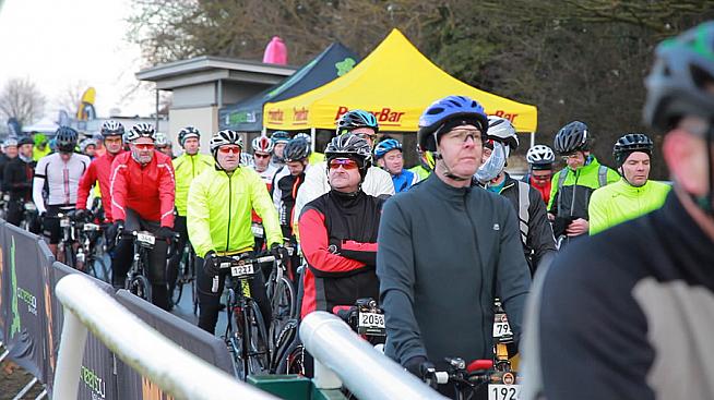 Hardy souls line up for the start of the Wiggle No Excuses sportive.