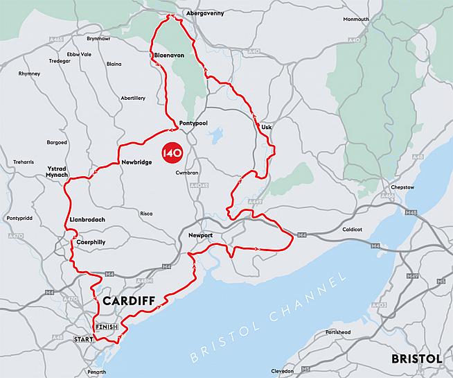 The route map for Velothon Wales 2016.