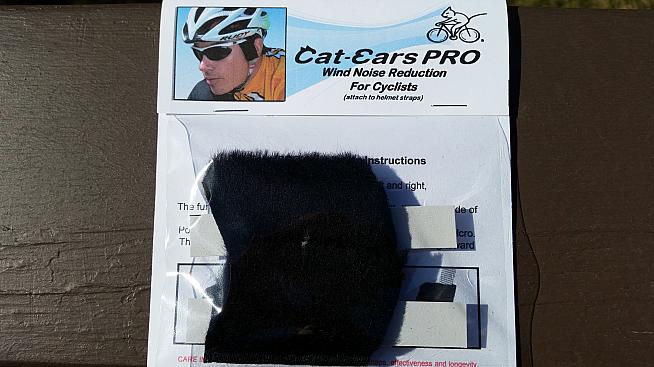 Cat-Ears attach to your helmet straps and reduce wind noise while cycling.