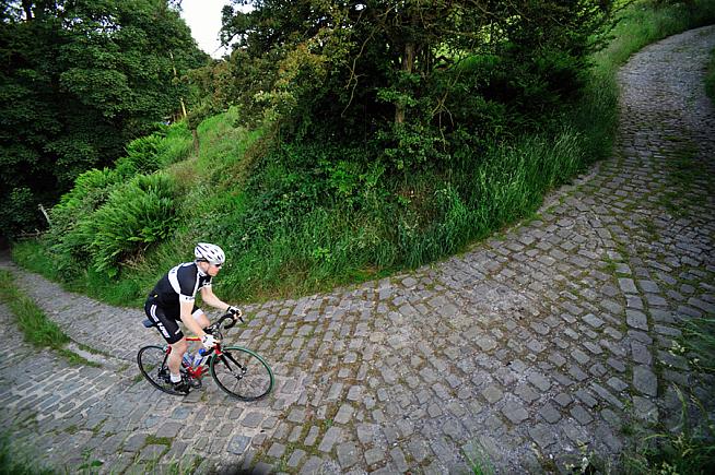 The 45% gradient of the Corkscrew awaits on the Wilier Cheshire Cobbled Classic.