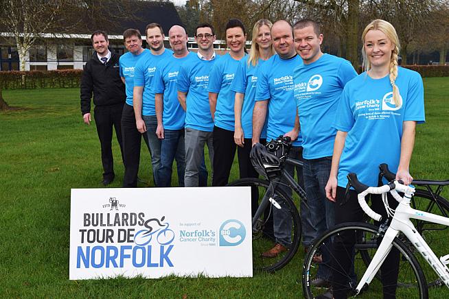 The team behind the new Tour de Norfolk sportive line up at the event launch.