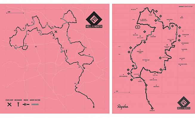 Old and new routes for Rapha Hell of the North.