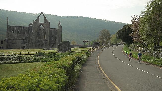Passing the ruins of Tintern Abbey. Photo: UKCE