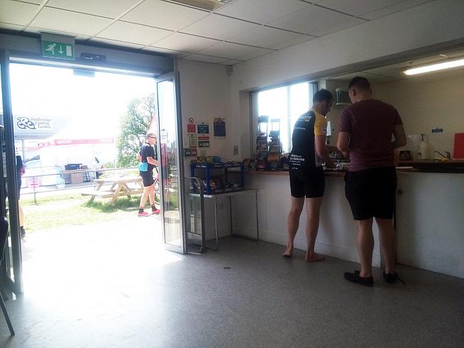 Welcome refreshments at the Redbridge Cycling Centre bar.