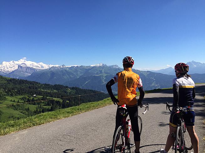 Looking over the Joux Plane and Mont Blanc.