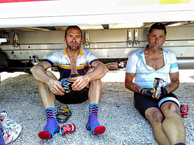 Sheltering from the sun on Mont Ventoux.