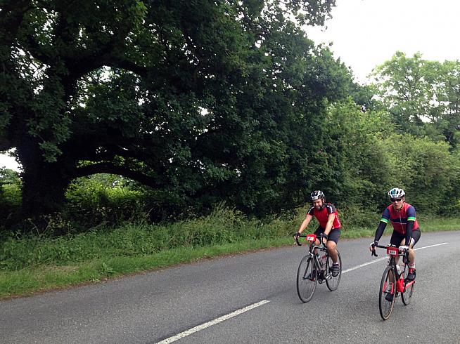 The route loops through leafy lanes and quiet roads of Surrey.