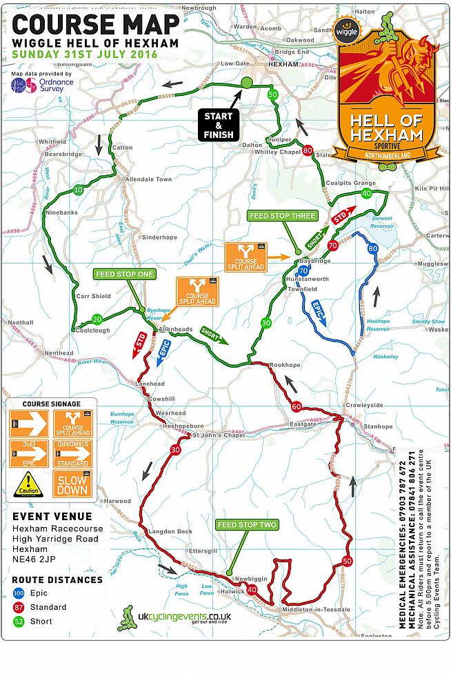 Hell of Hexham route map.