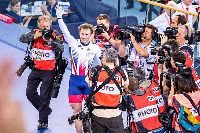 Jason Kenny showing a bit of thigh at the World Championships. Photo: Alex Whitehead / SWpix.com