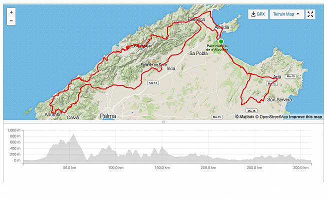 The new route and profile for the 2016 Mallorca 312 - it's been changed slightly for 2017.