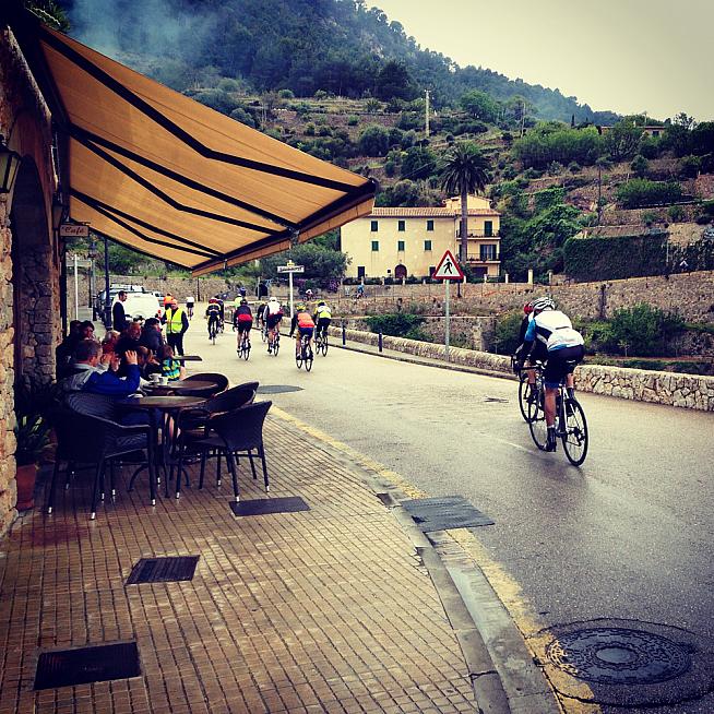 Passing through Banyalbufar on Mallorca's spectacular west coast.