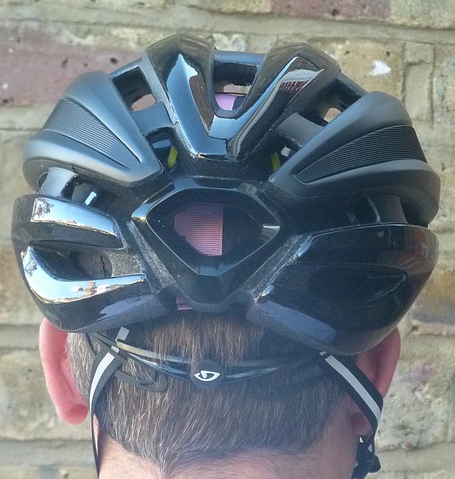 The view of the Rapha helmet from the back