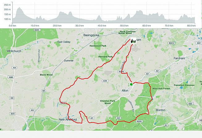 Route and profile for the Wiggle Devils Punch Sportive.