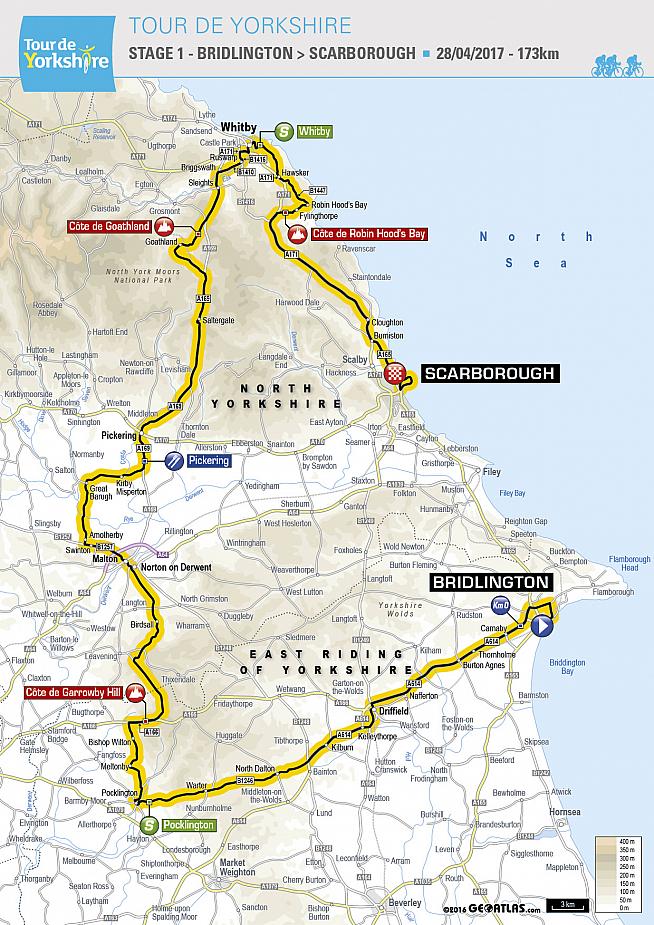 Stage 1 sees the peloton take the scenic route from Bridlington to Scarborough.