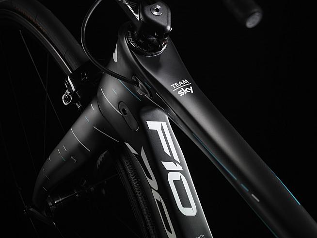 The new downtube is claimed to be 12.6% more aerodynamic than the Dogma F8 that it supercedes.